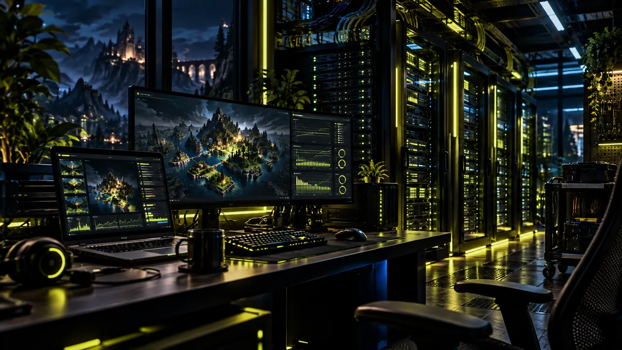 KI-generiertes Motiv: Gameserver & Infrastruktur